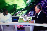 Pic: Richard Keys presents Yaya Touré with a birthday cake on beIN Sports