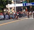 Video: Cyclist illustrates the painful consequences of taking your arms off the handlebars after winning a race