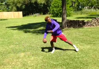 Video: Watch an incredibly fast wide receiver catch his own Hail Mary pass