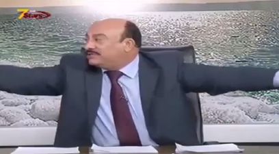 Video: Angry panel wreck TV studio following heated argument