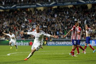 Video: Real Madrid fans watching in the Bernabeu go absolutely nuts when Ramos equalises