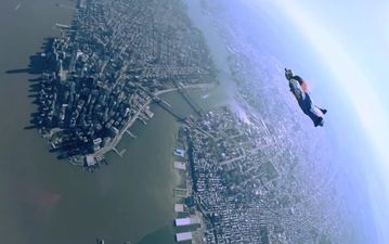 Video: Wow! Watch as five bonkers wingsuit fliers soar over New York City