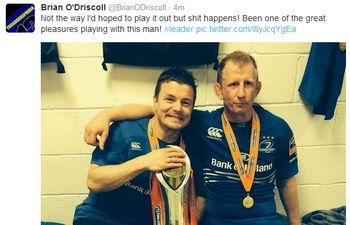 “Shit happens!” Brian O’Driscoll tweets picture of himself and Leo Cullen after PRO12 win
