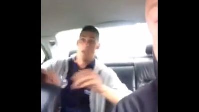 Video: Group of lads frighten their friend by screaming at him as he naps in the back of their car