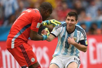 Video: Nigerian goalkeeper tells referee: “Messi’s so good, and I’m shit!”