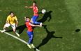 Vine: Brazil’s Fred and Chile’s Gary Medel had a bust up at half-time