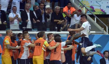 Pics: Irish lad from Tipp runs onto pitch after France game with Swizerland, gets tackled, laughed at by Giroud and arrested