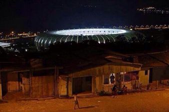 Pic: This image of the Maracana shows the darker side of Rio outside the stadium