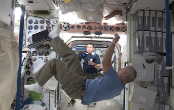 Video: ISS astronauts show off their football skills ahead of the World Cup