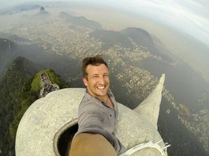 Pic: Don’t look down! A dizzying view from the top of the Christ the Redeemer statue in Rio