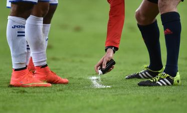 That’s Gas – Pic: Waterford soccer club surely the first in the country to have a referee use vanishing spray in a match