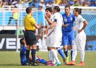 Was it a bite? Twitter has its say after Luis Suarez gets up close and personal with Giorgio Chiellini