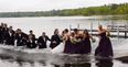 Video: Wedding party’s spirits dampened after pier hilariously collapses underneath them