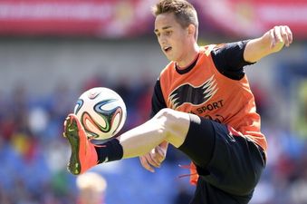 Video: Adnan Januzaj scores a belter of a strike past Thibaut Courtois at Belgian training