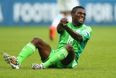 Vine: Nigeria’s Babatunde breaks his arm against Argentina [Graphic Content]
