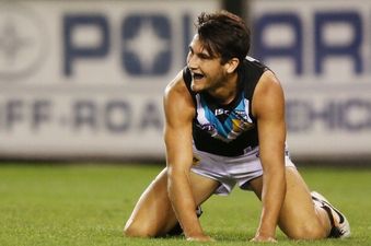 Video: Port Adelaide player makes incredible, gravity-defying catch in the AFL