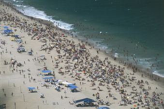 Pic: Just look at the crowds on Copacabana Beach to watch the Brazil game