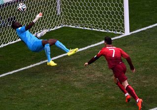 GIF: The Ghana ‘keeper reacted to saving a Cristiano Ronaldo header like Brendan Bugler to winning a free