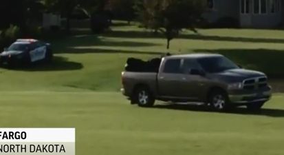 Video: High-speed pursuit gets a little rough as police end up chasing fleeing criminal onto a golf course