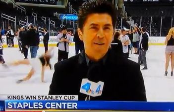 Video: High-heel wearing lady suffers extremely painful-looking fall on the ice after LA Kings’ Stanley Cup victory