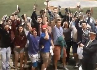 Video: A group of Irish J1 students sang chants at a baseball game this week and were rewarded with season tickets for their efforts