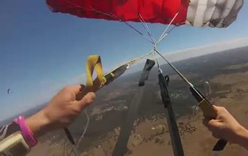 Video: GoPro captures terrifying moment parachute malfunctions and skydiver plummets to Earth
