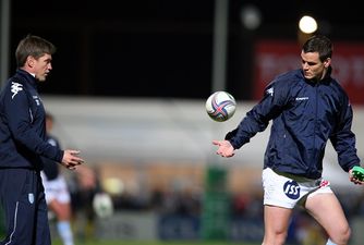 Pic: Niall Horan gets some kicking tips from Johnny Sexton as Ronan O’Gara looks on