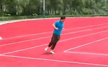Pic: China builds a running track with right-angled corners