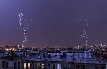 Pic: Incredible photo as lightning struck the Empire State Building and One World Trade Centre at the same time
