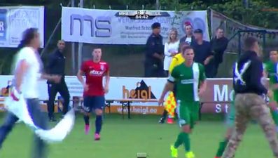 Video and pics: Maccabi Haifa friendly abandoned after pro-Palestinian fans invade pitch and get into fight with team