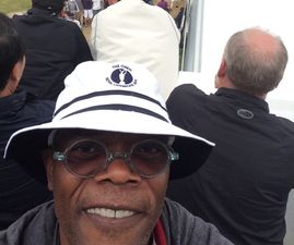 Pic: Samuel L. Jackson takes a selfie on the 18th hole at the Open Championship