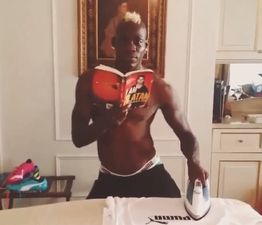 Video: Mario Balotelli posts a video of himself dancing, ironing and reading Zlatan’s book at the same time