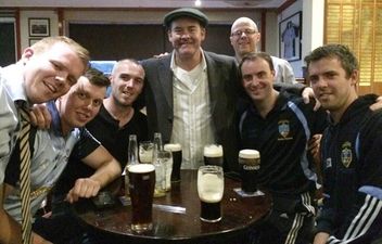 Pic: So, one of the stars of Anchorman was in Naomh Jude GAA club yesterday to watch a match and have a pint