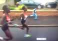 Vine: Little boy joins in with the marathon runners at Commonwealth Games
