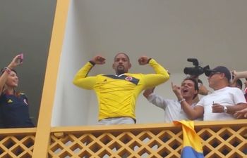Video: Hollywood actor Will Smith celebrates with locals in Colombia after their win over Uruguay