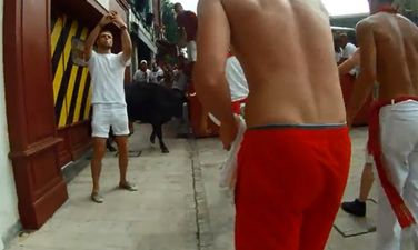 Video: Idiot taking a selfie during a bull run in France gets his painful comeuppance