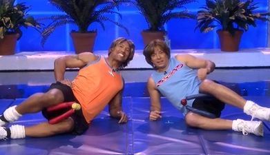 Video: The Rock and Jimmy Fallon hilariously recreate vintage workout clips on The Tonight Show