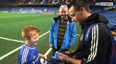 Pic: Young Chelsea fan from Dublin with rare bowel condition meets Mourinho and Terry on special visit to Holland