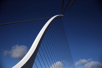 As Irish Rail strike begins, a Dublin bridge is shut down in order to film a television advert