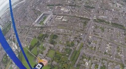 Video: Parachute jump into GAA Headquarters from yesterday’s Croke Park Classic