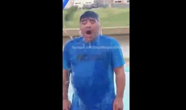 Video: Diego Maradona takes ice bucket challenge, nominates a certain Oscar-winning actress