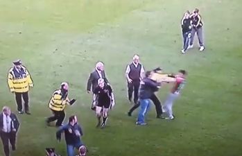 Video: Mayo fans lose the plot at the end of the match – garda pushes young supporter over