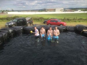 Pics: Roscommon lads gear up for more sunny weather with this makeshift swimming pool