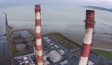 Video: Drone camera flies into the Poolbeg chimneys in this spectacular video