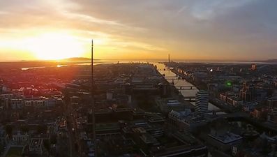 Video: Stunning drone camera footage shows what a Dublin sunrise looks like from the top of the Spire
