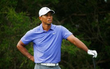 Video: Tiger Woods hits bad drive, drops the F bomb at the USPGA Championship