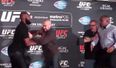 Video: Conor McGregor laughs as Jon Jones and Daniel Cormier fight at UFC 178 media day