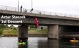 Video: Galway kayakers show off huge balls of steel as they jump off 40ft bridge into the water below
