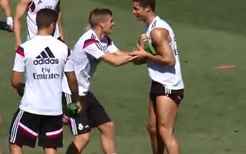 Video: Toni Kroos dominates passing exercise at Real Madrid training; Ronaldo not very happy about it