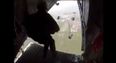 Video: Mexican paratrooper gets in a tangle as he leaps from plane